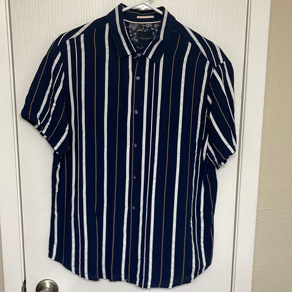 Denim & Flower Mens M striped button down